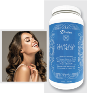 Clear blue styling gel